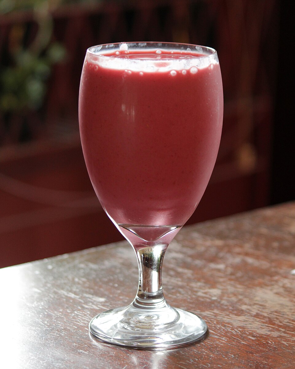 Strawberry smoothie in a glass